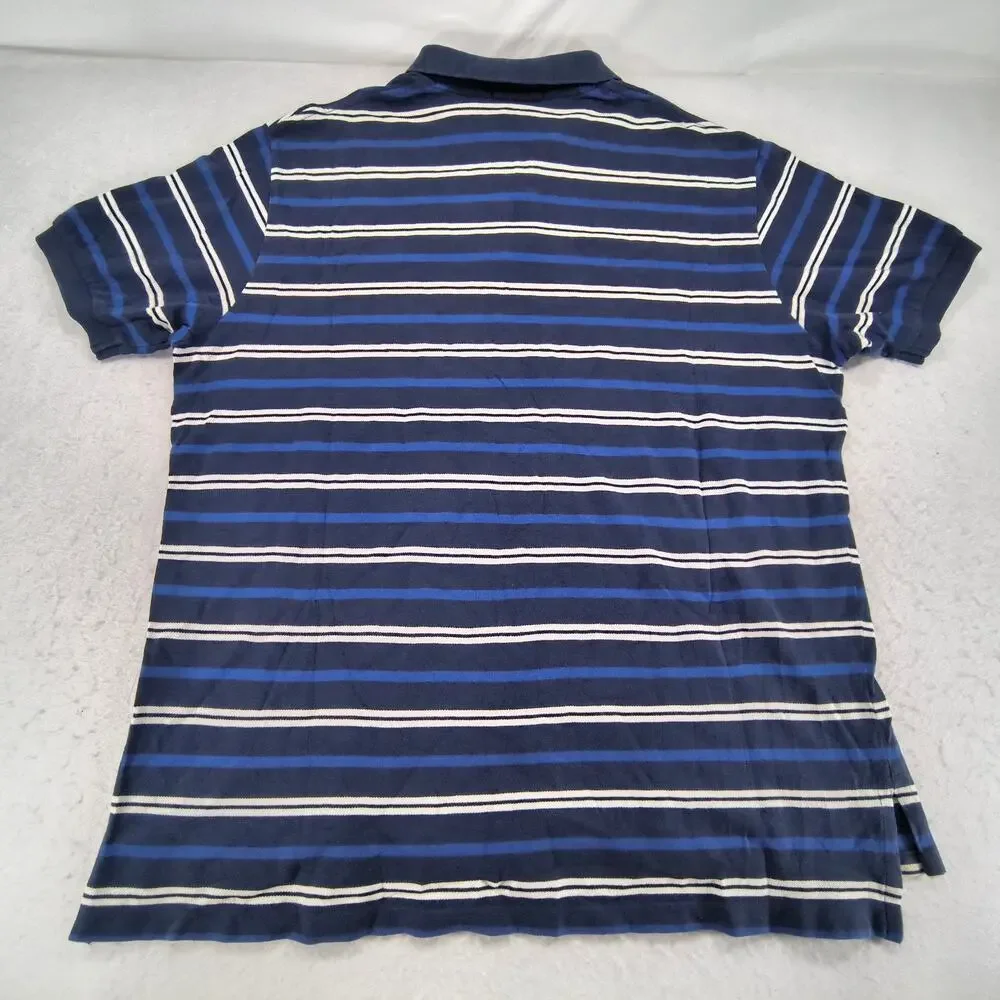 Polo by Ralph Lauren Short Sleeve Collared Polo Shirt Mens Size 2XL Navy White